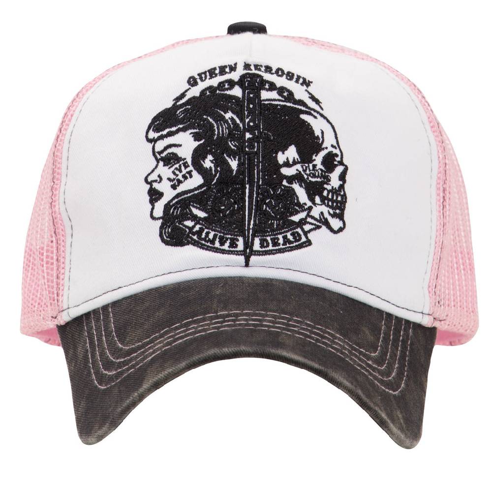 Queen Kerosin Trucker Cap In Vintage Waschung »Alive Dead«