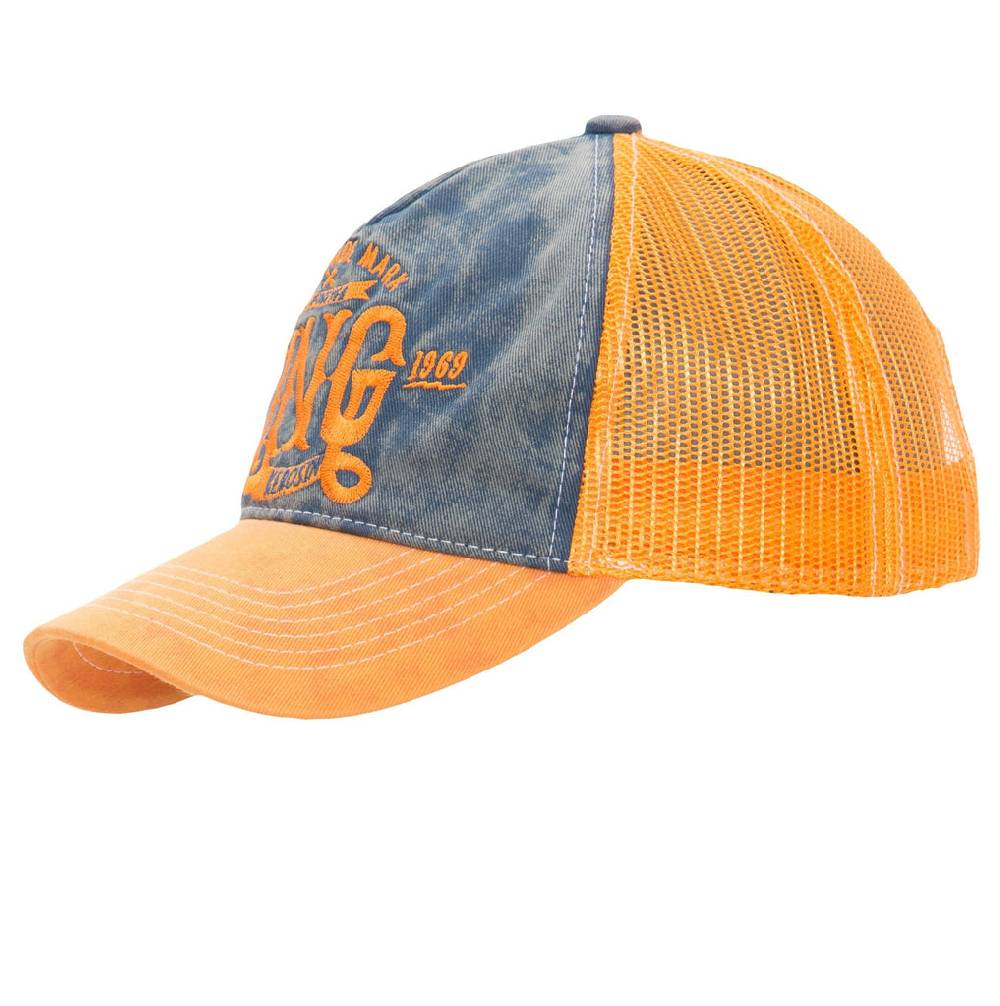 Queen Kerosin Trucker Cap Mit Denim Einsatz Im Used Look «KING»