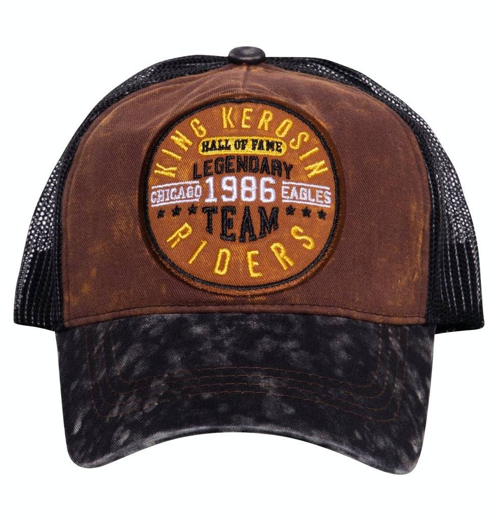 Queen Kerosin Trucker Cap Mit Enzymwash Und Stickerei «Legendary Team»