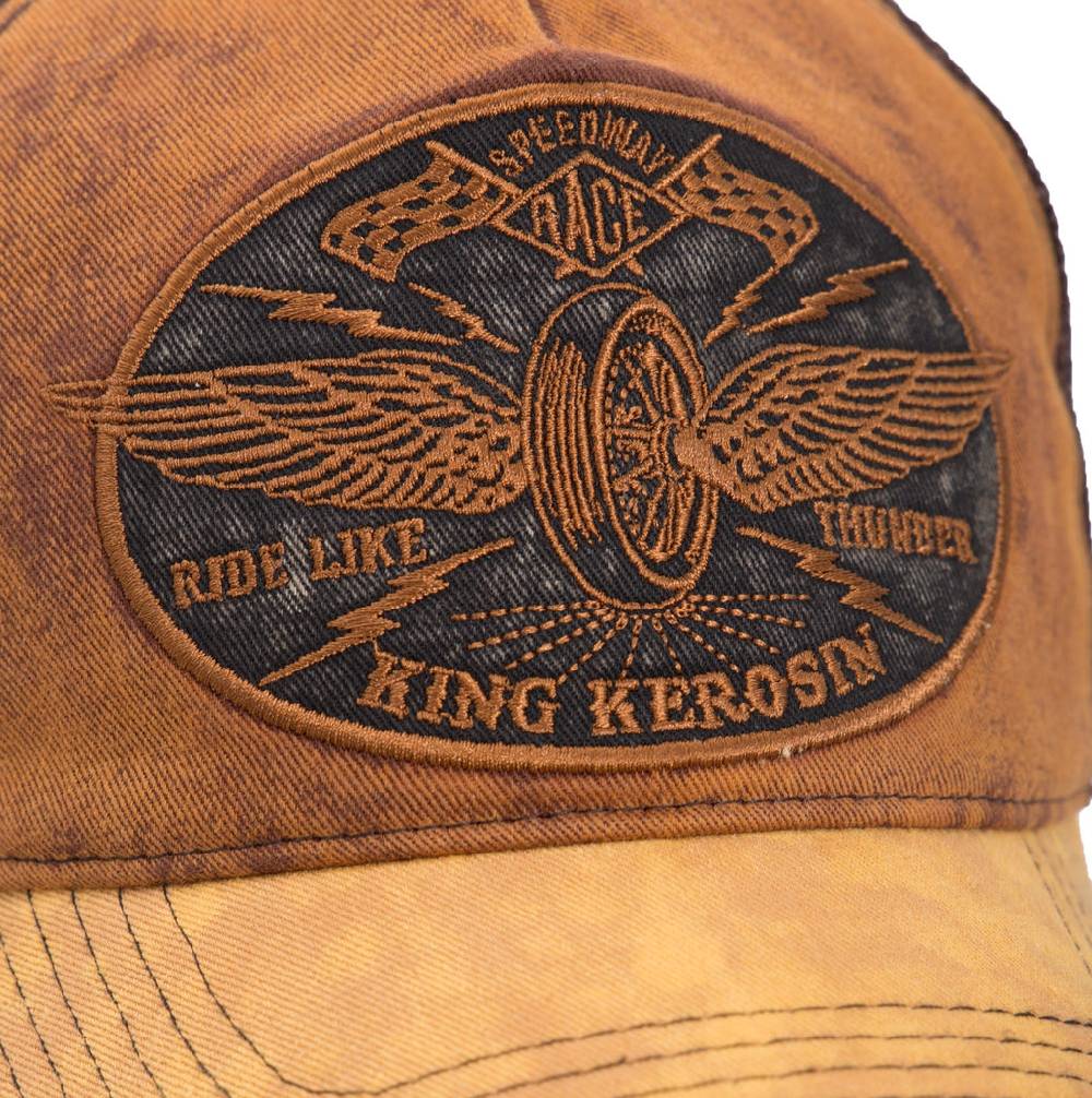 Queen Kerosin Trucker Trucker Cap Im Vintage Jeans Look «Ride Like Thunder»