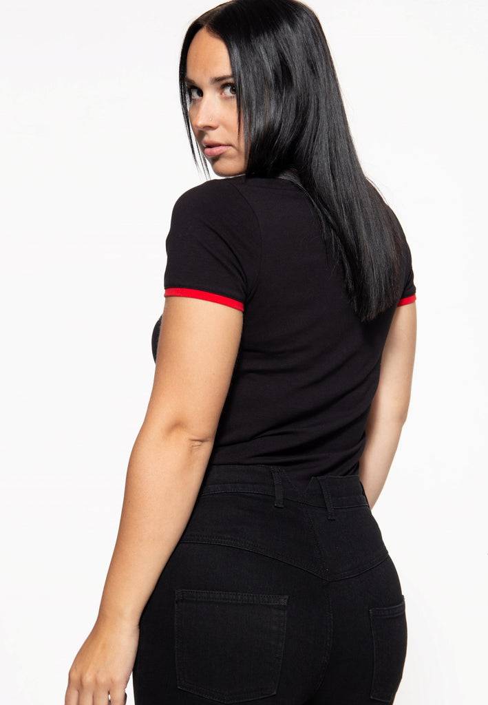 Queen Kerosin Vintage Contrast T-Shirt «East Side Babe»