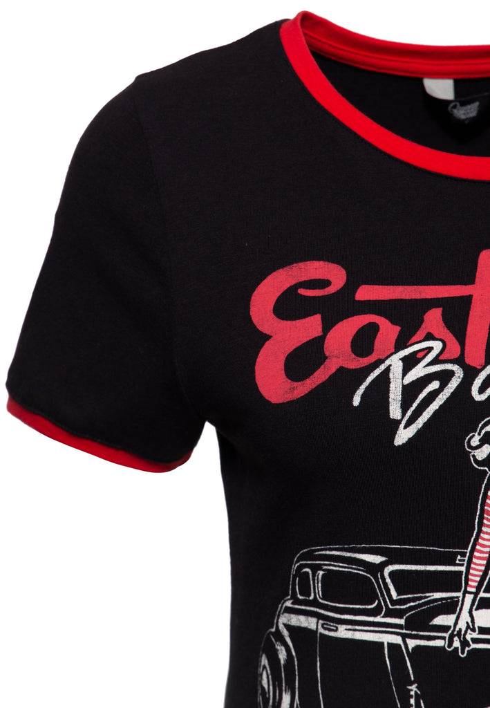 Queen Kerosin Vintage Contrast T-Shirt «East Side Babe»