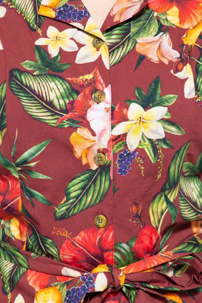 Queen Kerosin Vintage Jumpsuit Mit Tropischem All-Over-Muster