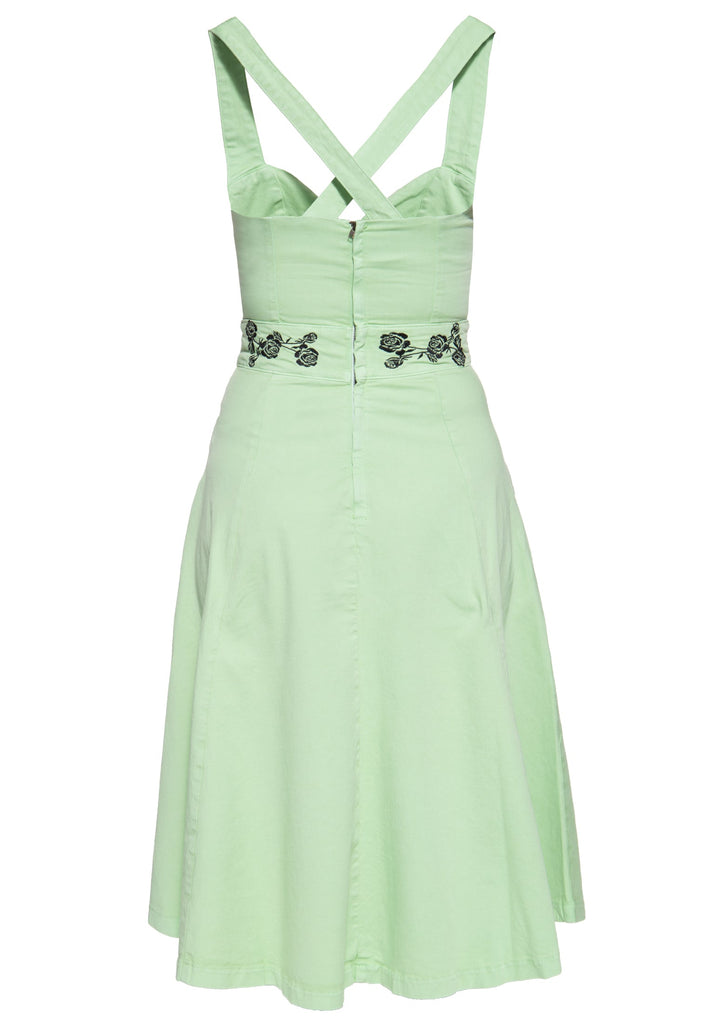 Queen Kerosin Vintage Swing-Kleid Mit Floraler Stickerei