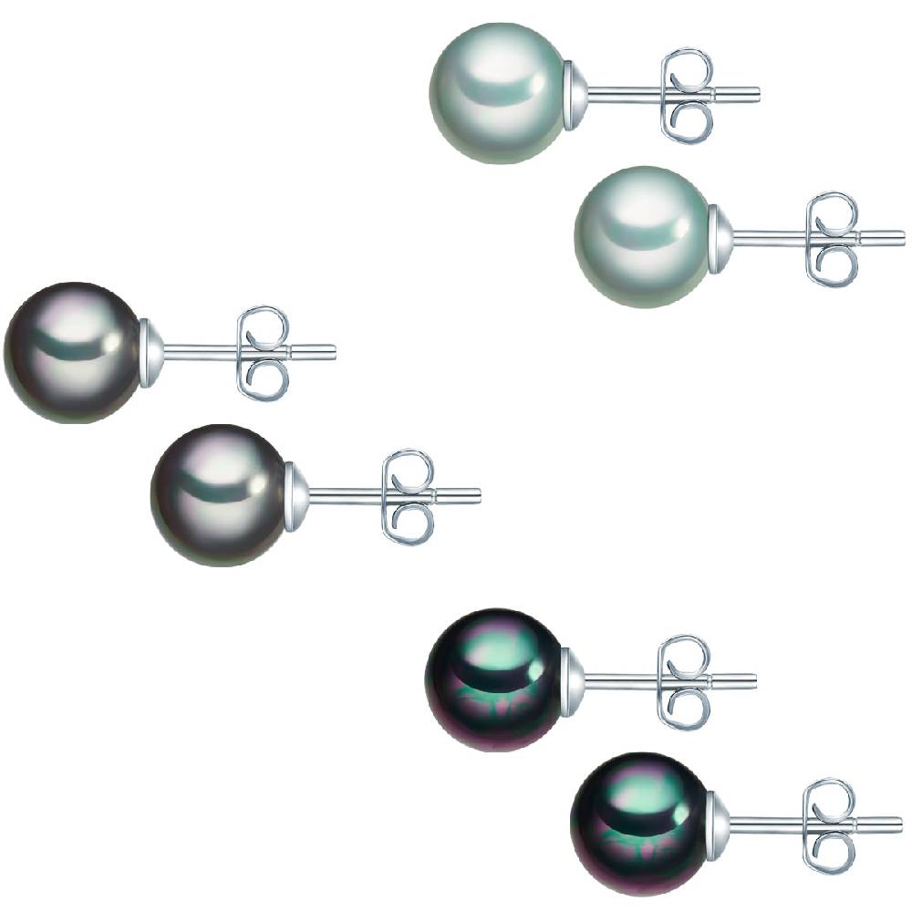 Rafaela Donata 3er Set Ohrstecker Sterling Silber Muschelkernperle Multicolor