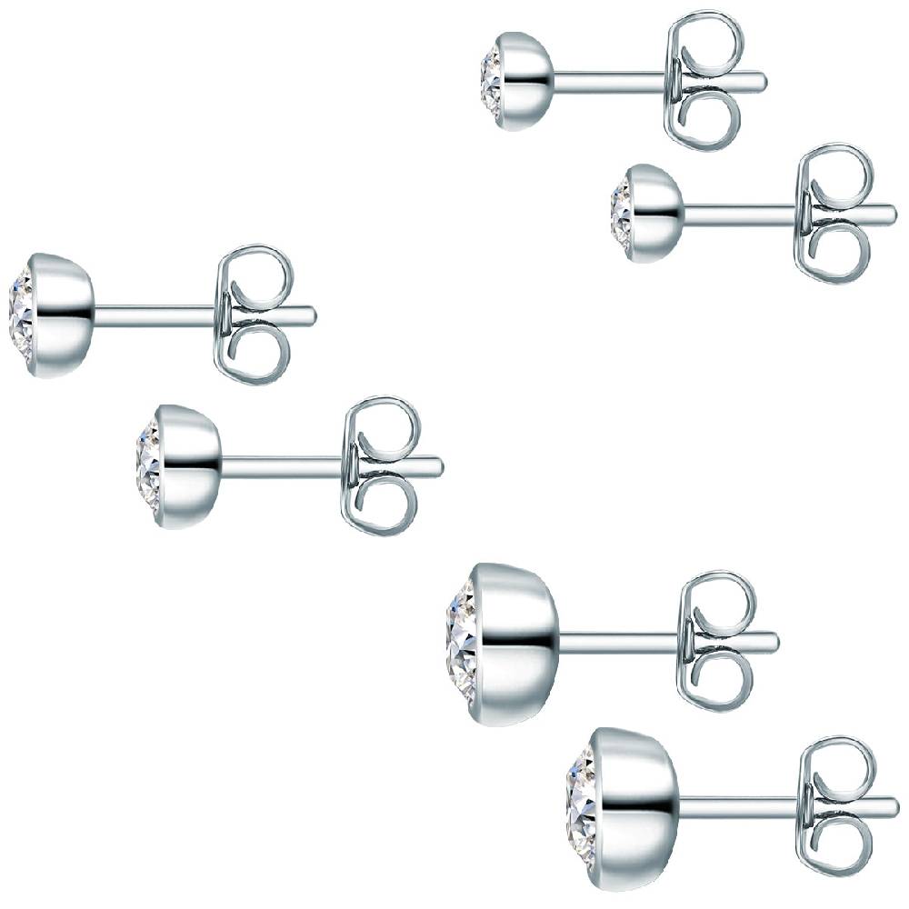 Rafaela Donata 3er Set Ohrstecker Sterling Silber Verziert Mit Kristallen Von Swarovski® Weiß