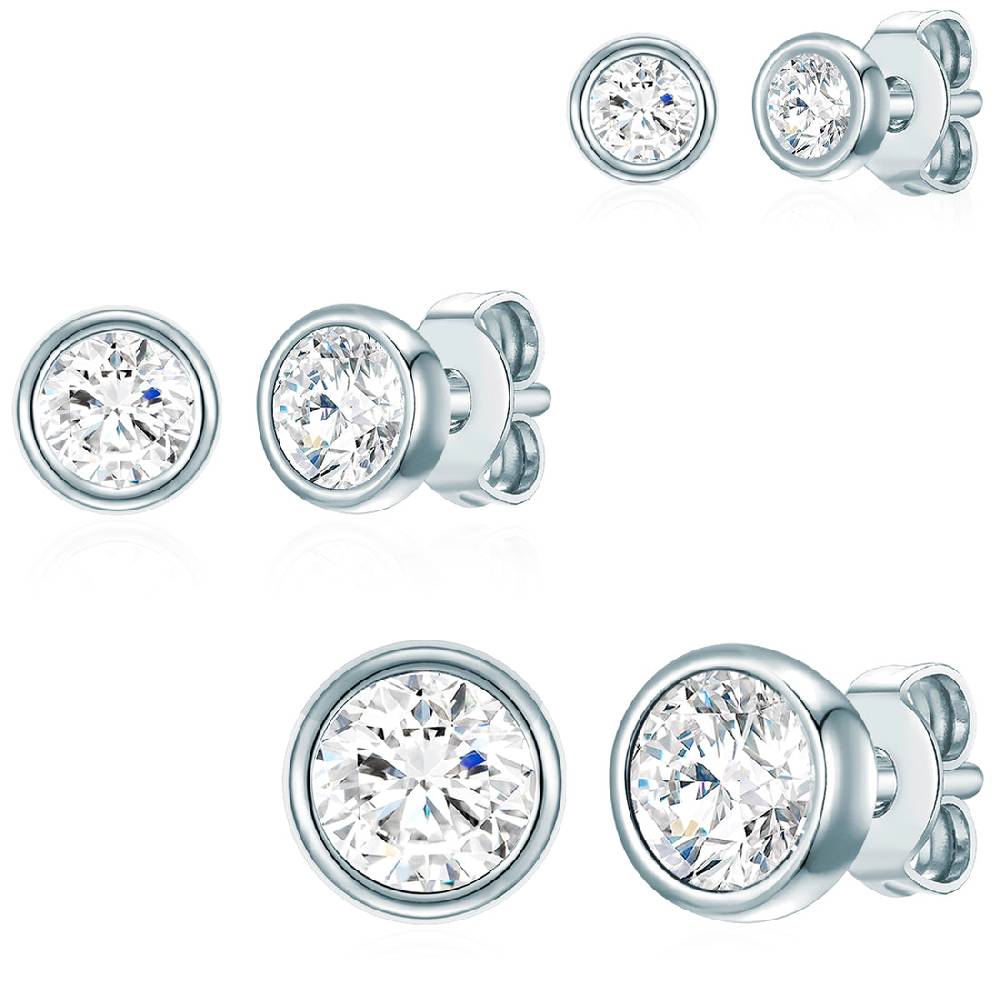 Rafaela Donata 3er Set Ohrstecker Sterling Silber verziert mit Kristallen von Swarovski® weiß
