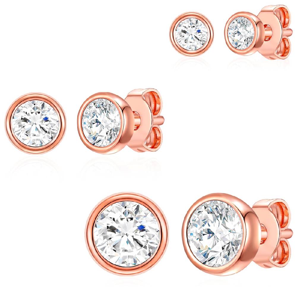 Rafaela Donata 3er Set Ohrstecker Sterling Silber verziert mit Kristallen von Swarovski® weiß