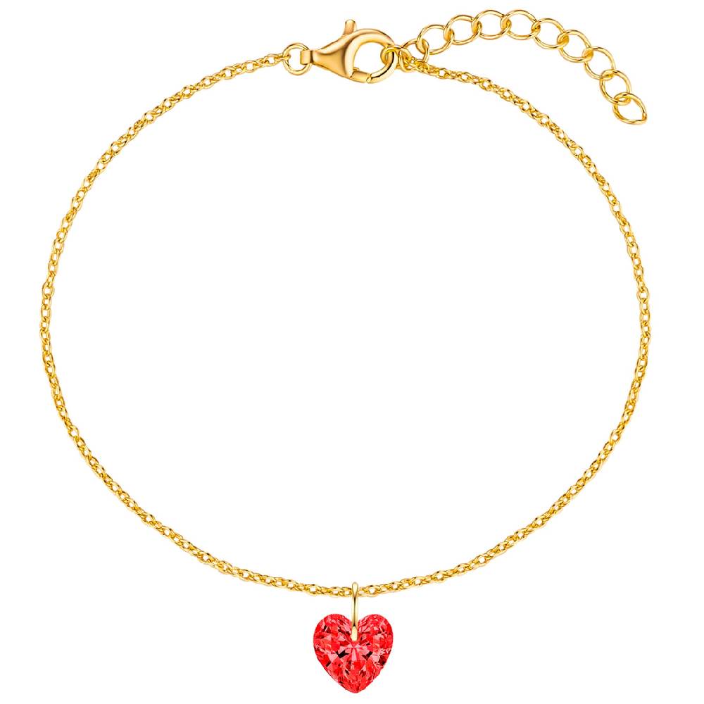 Rafaela Donata Armband Sterling Silber gelbgold Zirkonia rot