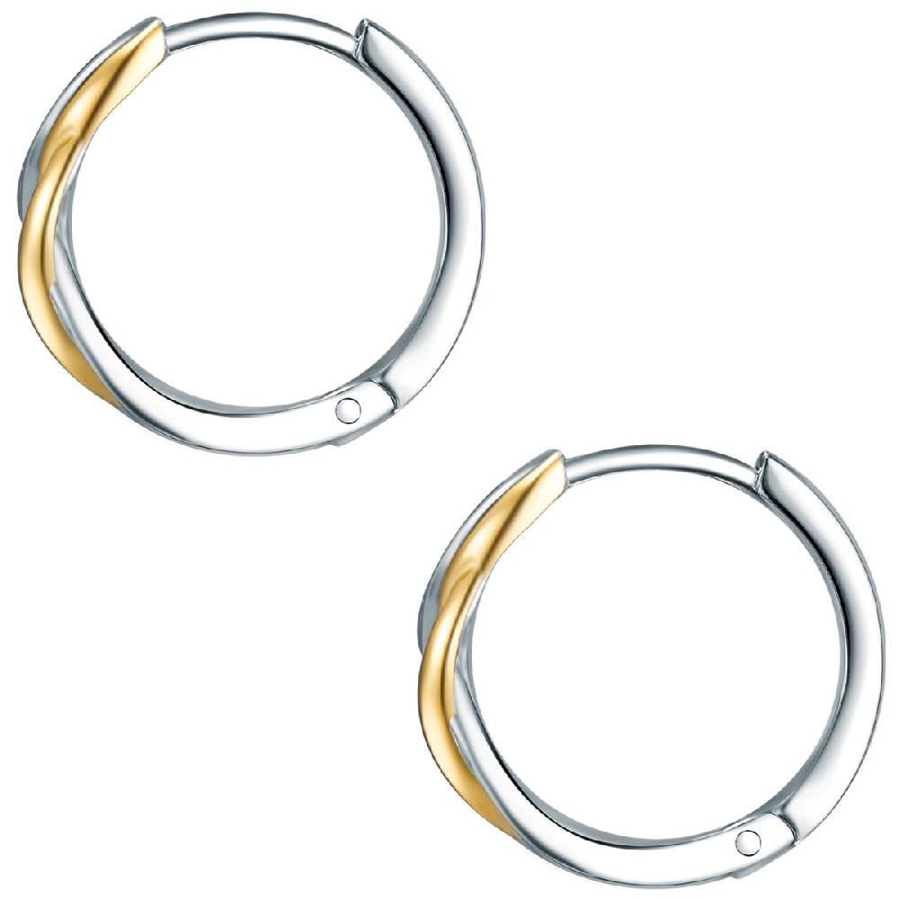 Rafaela Donata Creolen Sterling Silber Bi-Color Zirkonia Weiß