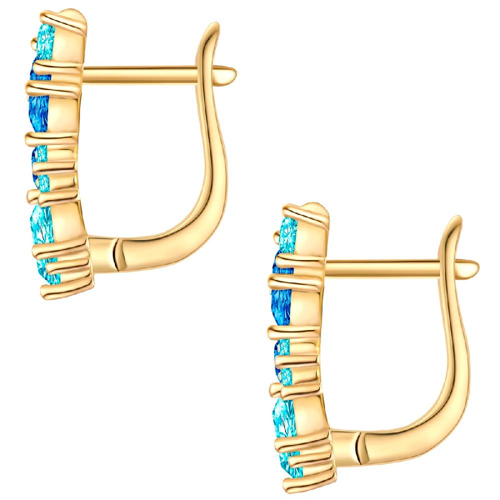 Rafaela Donata Creolen Sterling Silber Gelbgold Zirkonia Blau