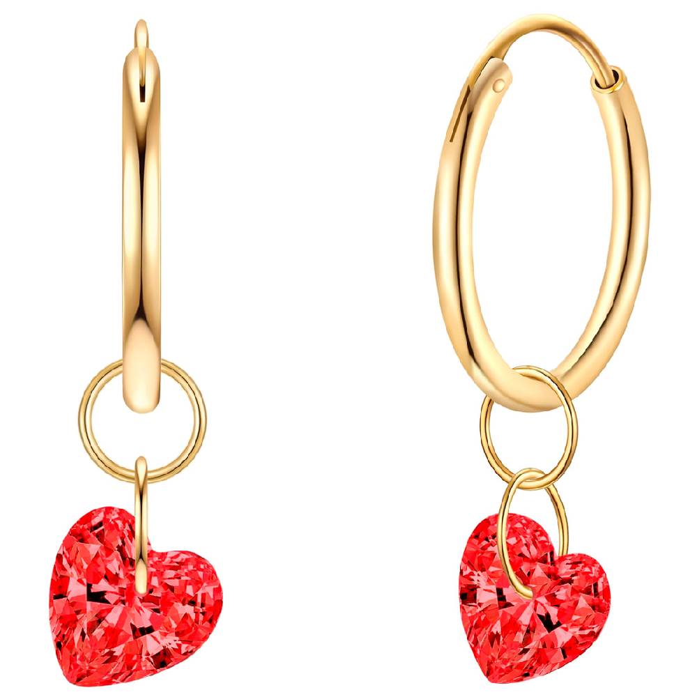 Rafaela Donata Creolen Sterling Silber gelbgold Zirkonia rot Rafaela Donata Creolen Sterling Silber gelbgold Zirkonia rot