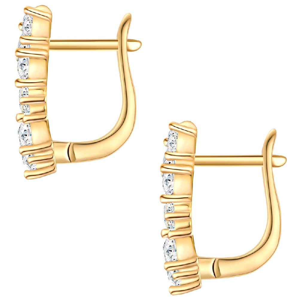 Rafaela Donata Creolen Sterling Silber Gelbgold Zirkonia Weiß