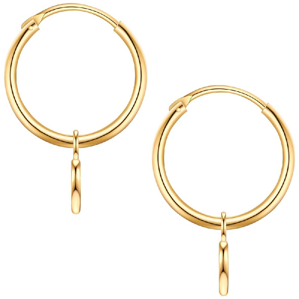 Rafaela Donata Creolen Sterling Silber Gelbgold Zirkonia Weiß