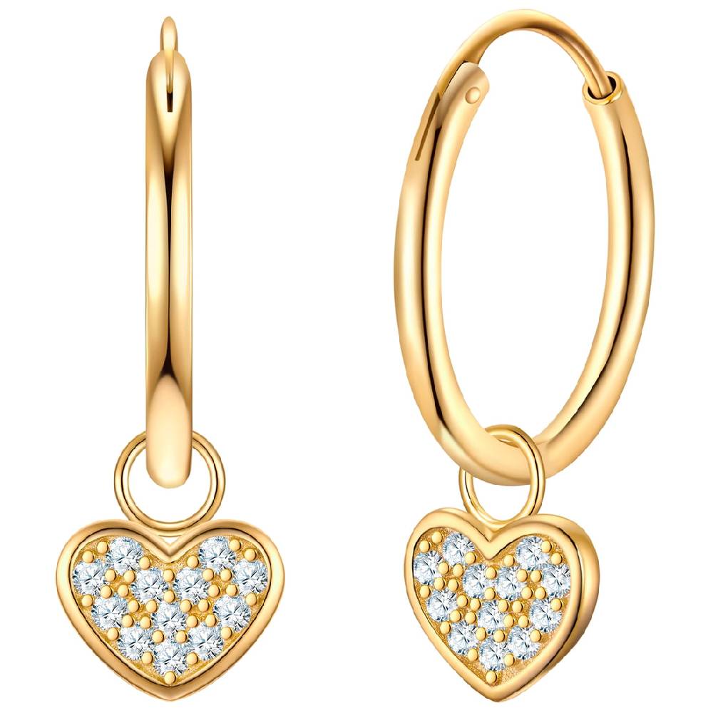 Rafaela Donata Creolen Sterling Silber gelbgold Zirkonia weiß