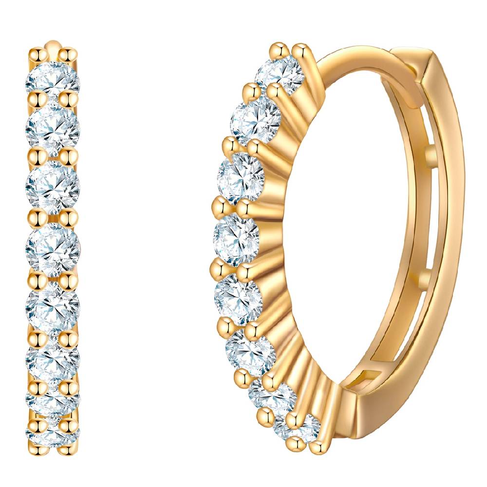 Rafaela Donata Creolen Sterling Silber gelbgold Zirkonia weiß Rafaela Donata Creolen Sterling Silber gelbgold Zirkonia weiß