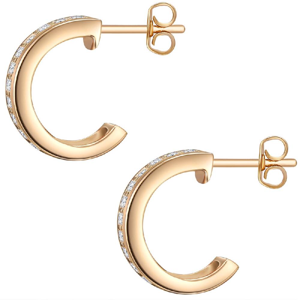 Rafaela Donata Creolen Sterling Silber Gelbgold Zirkonia Weiß