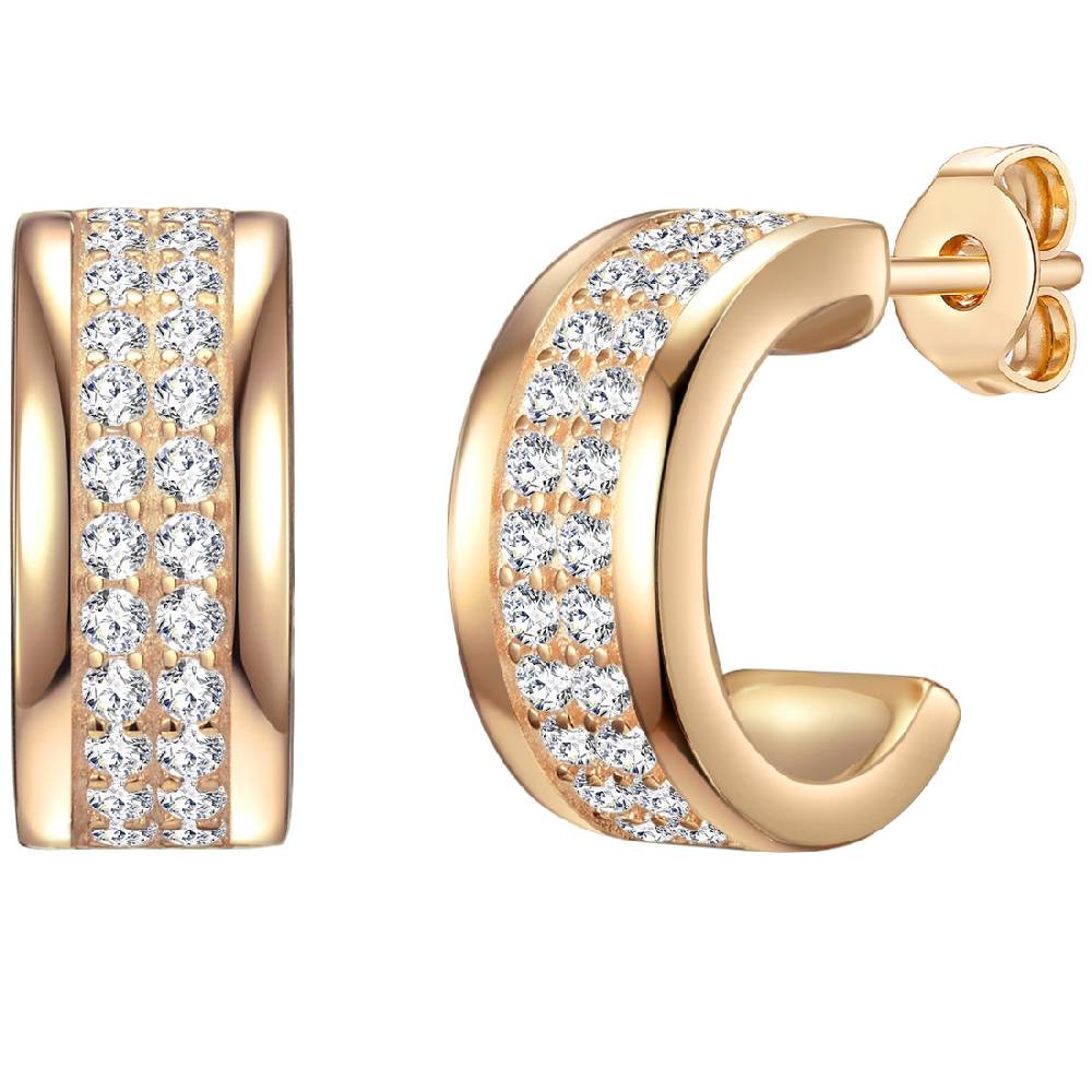 Rafaela Donata Creolen Sterling Silber gelbgold Zirkonia weiß