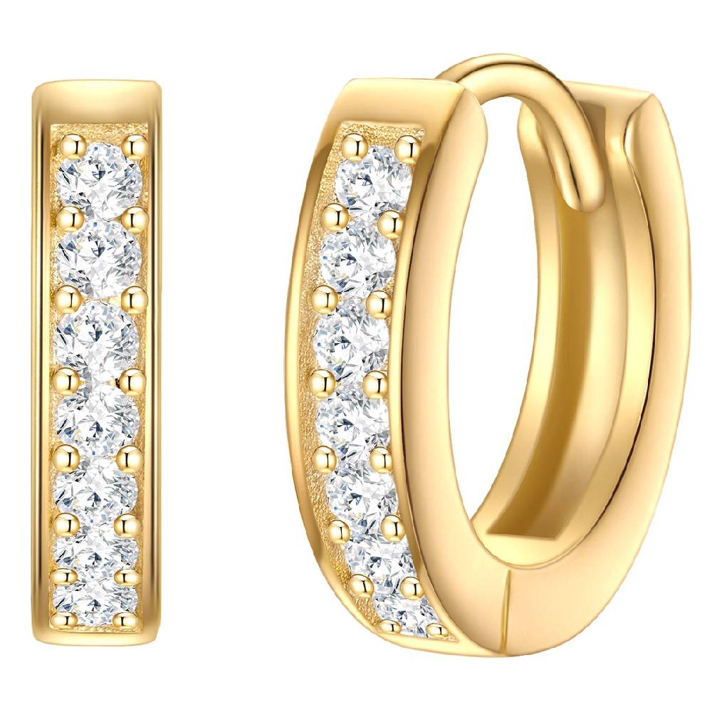 Rafaela Donata Creolen Sterling Silber gelbgold Zirkonia weiß