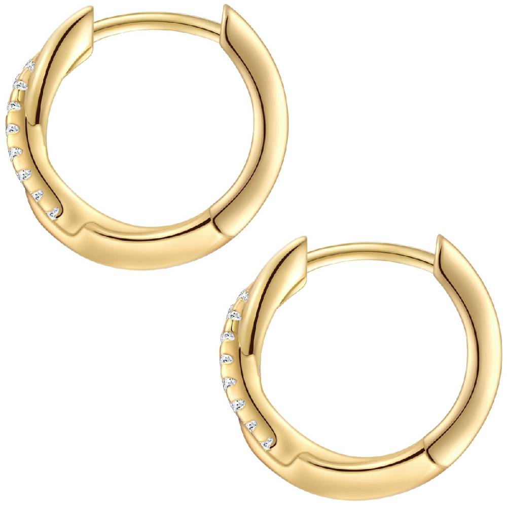 Rafaela Donata Creolen Sterling Silber Gelbgold Zirkonia Weiß