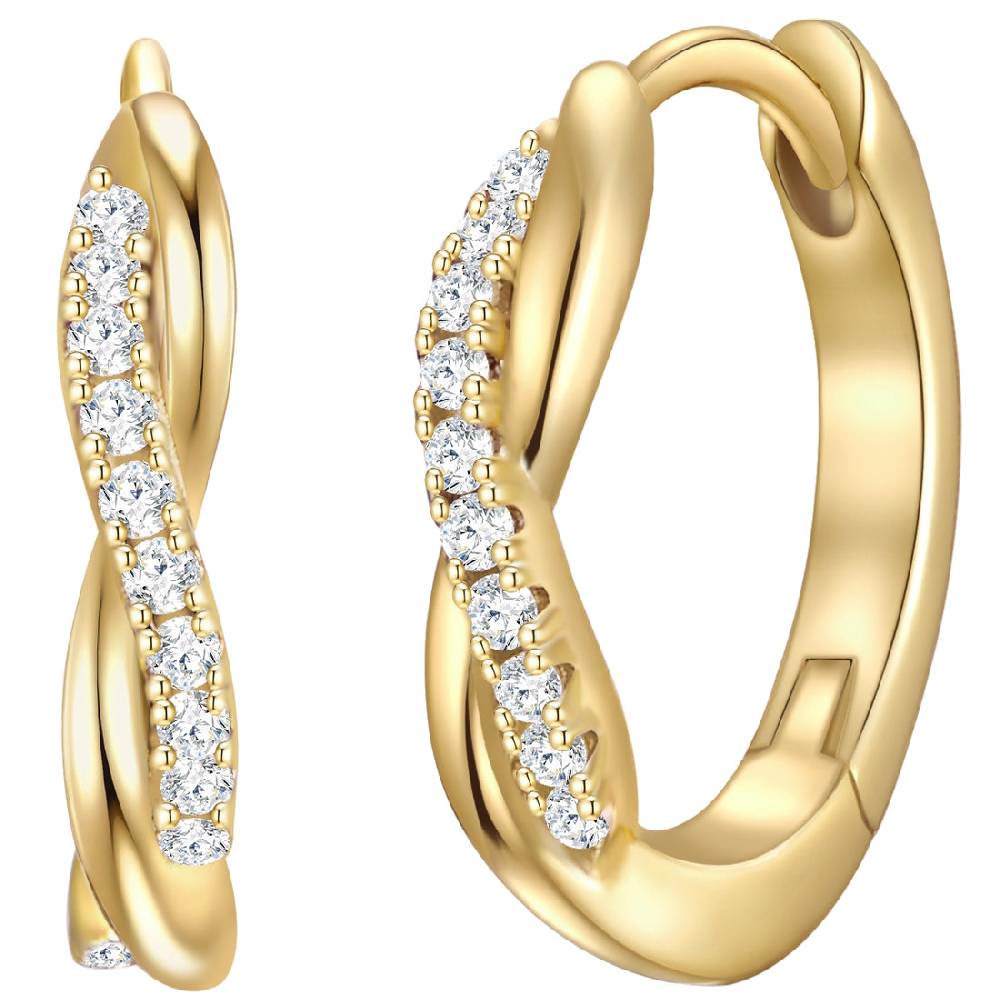 Rafaela Donata Creolen Sterling Silber gelbgold Zirkonia weiß