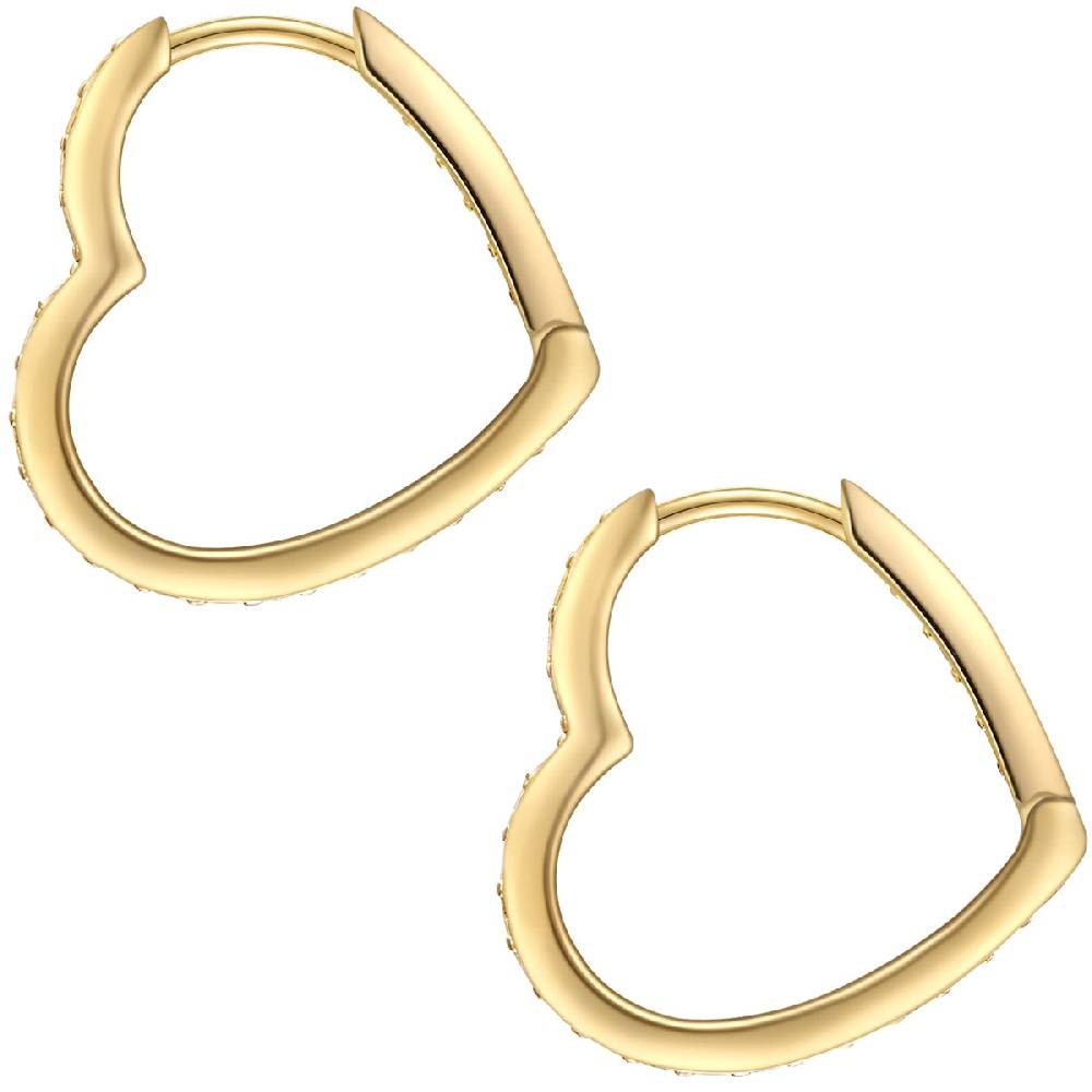 Rafaela Donata Creolen Sterling Silber Gelbgold Zirkonia Weiß