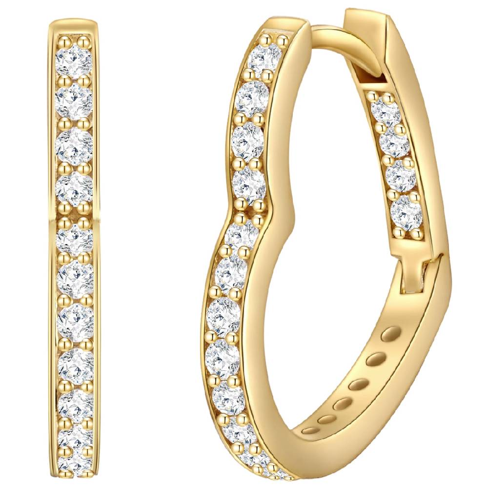 Rafaela Donata Creolen Sterling Silber gelbgold Zirkonia weiß