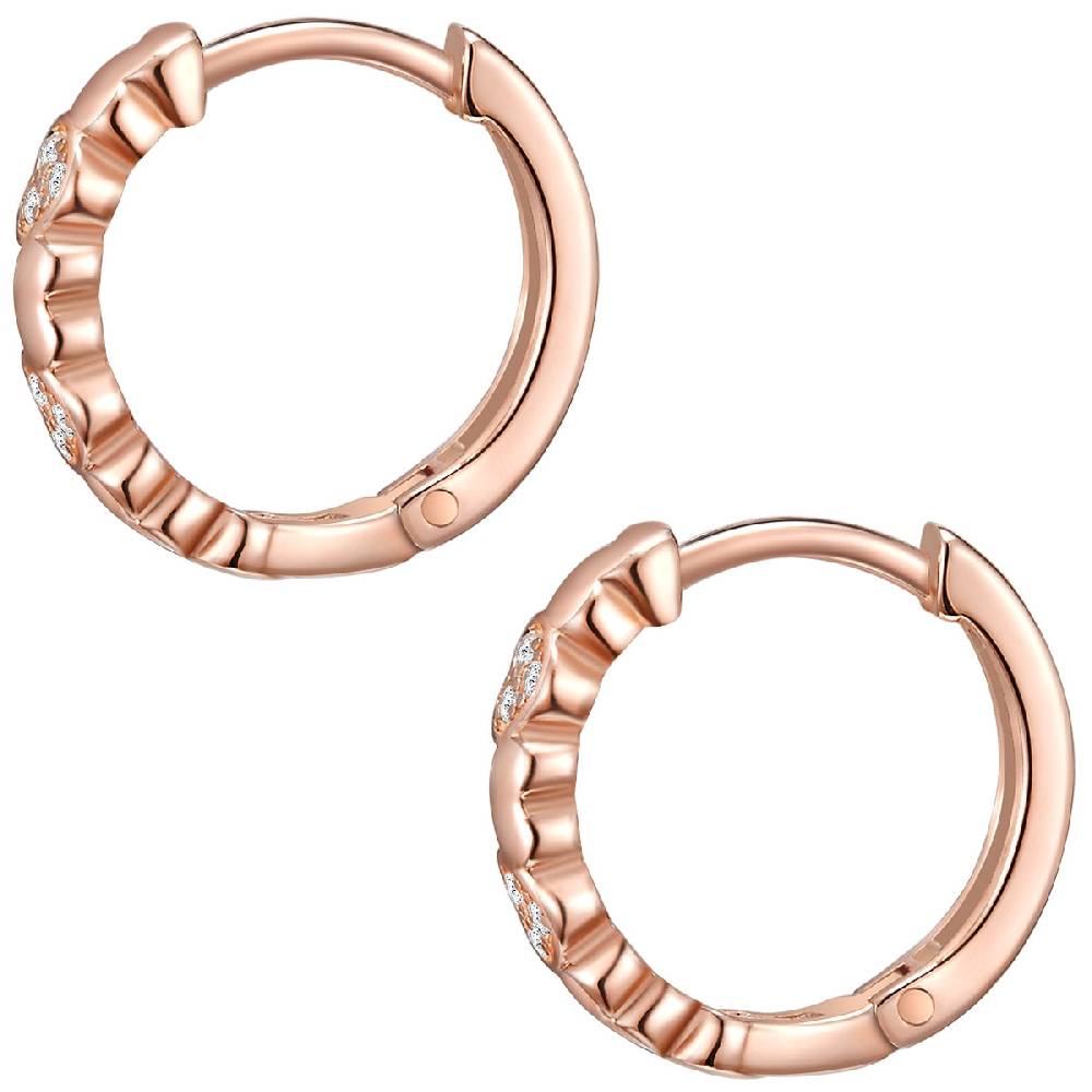 Rafaela Donata Creolen Sterling Silber Roségold Zirkonia Weiß