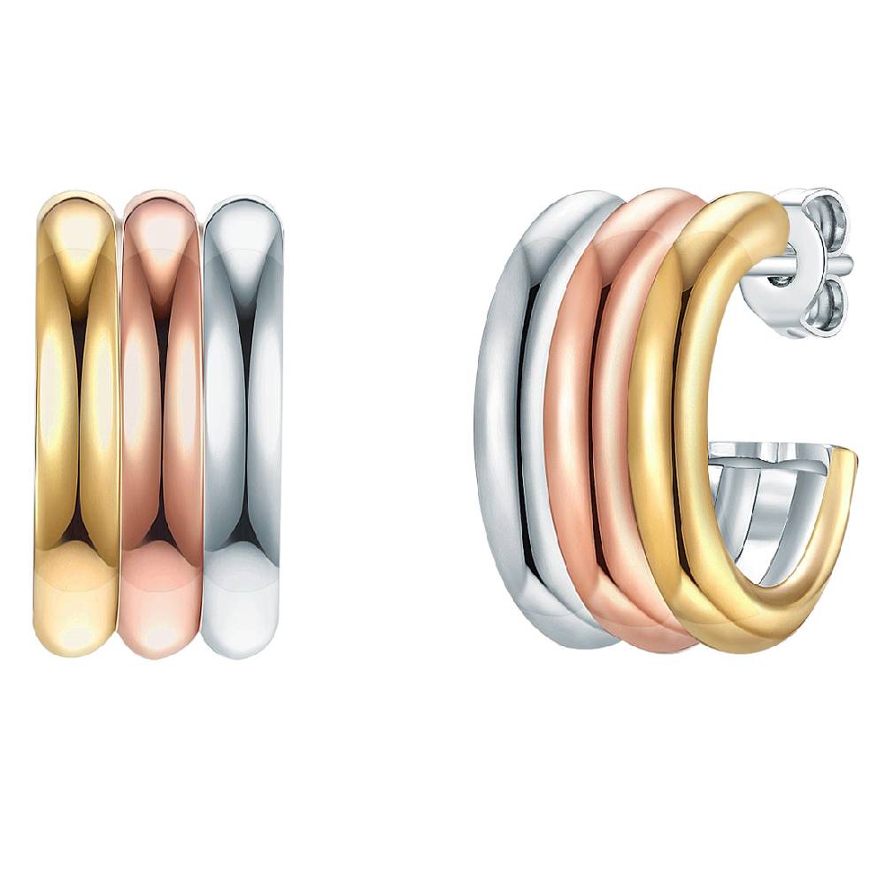 Rafaela Donata Halbcreolen Sterling Silber tri-Color