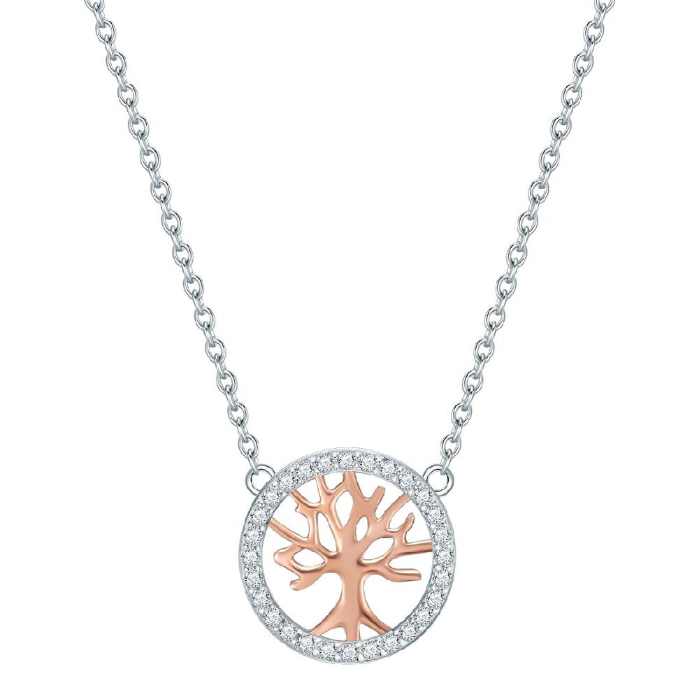 Rafaela Donata Kette mit Anhänger Sterling Silber bi-Color Zirkonia weiß