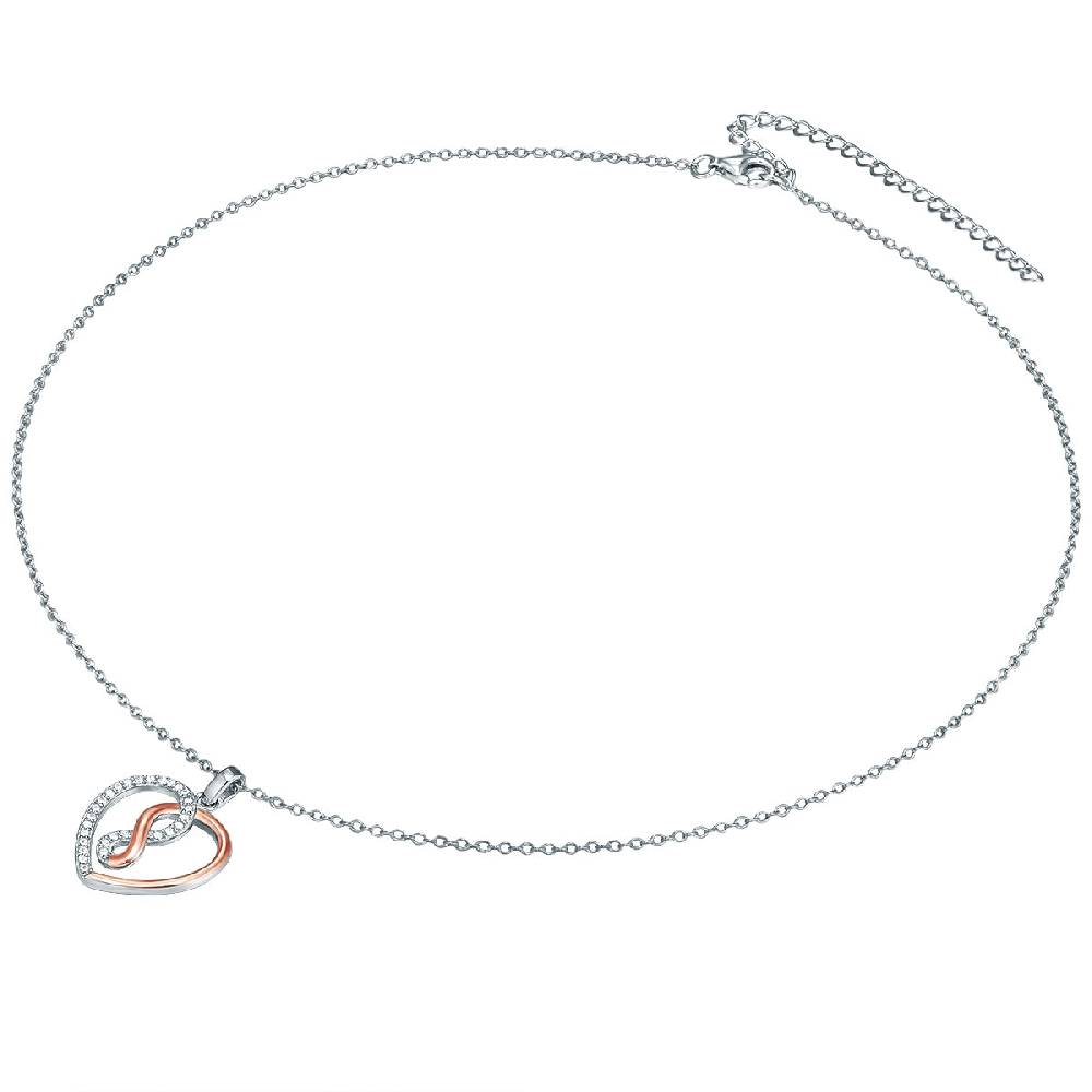 Rafaela Donata Kette Mit Anhänger Sterling Silber Bi-Color Zirkonia Weiß
