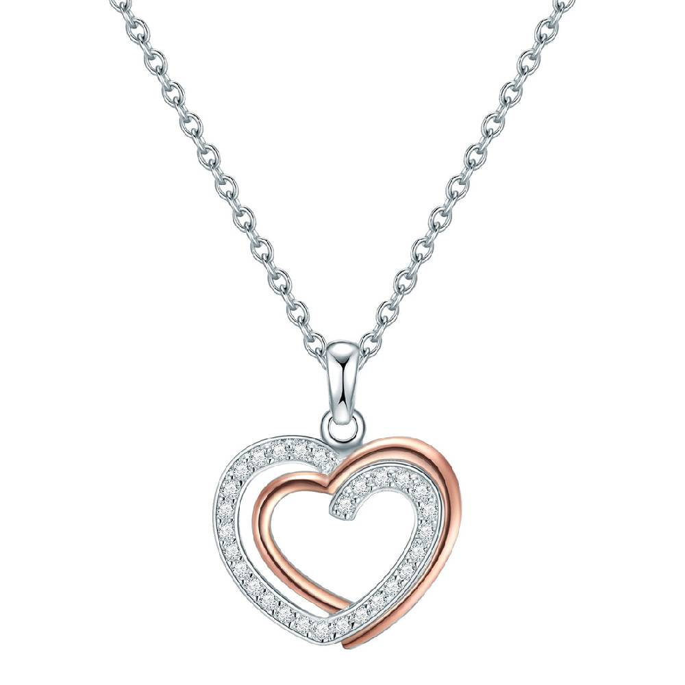 Rafaela Donata Kette mit Anhänger Sterling Silber bi-Color Zirkonia weiß