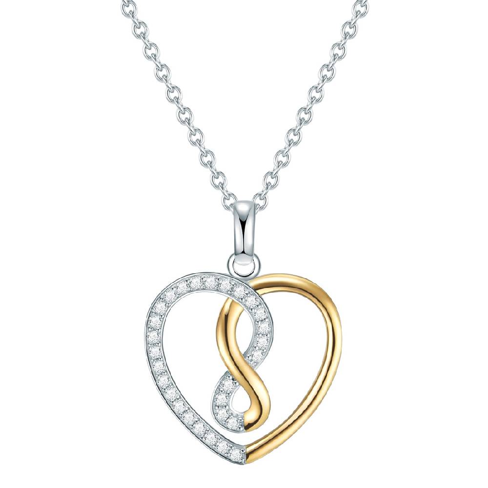 Rafaela Donata Kette mit Anhänger Sterling Silber bi-Color Zirkonia weiß