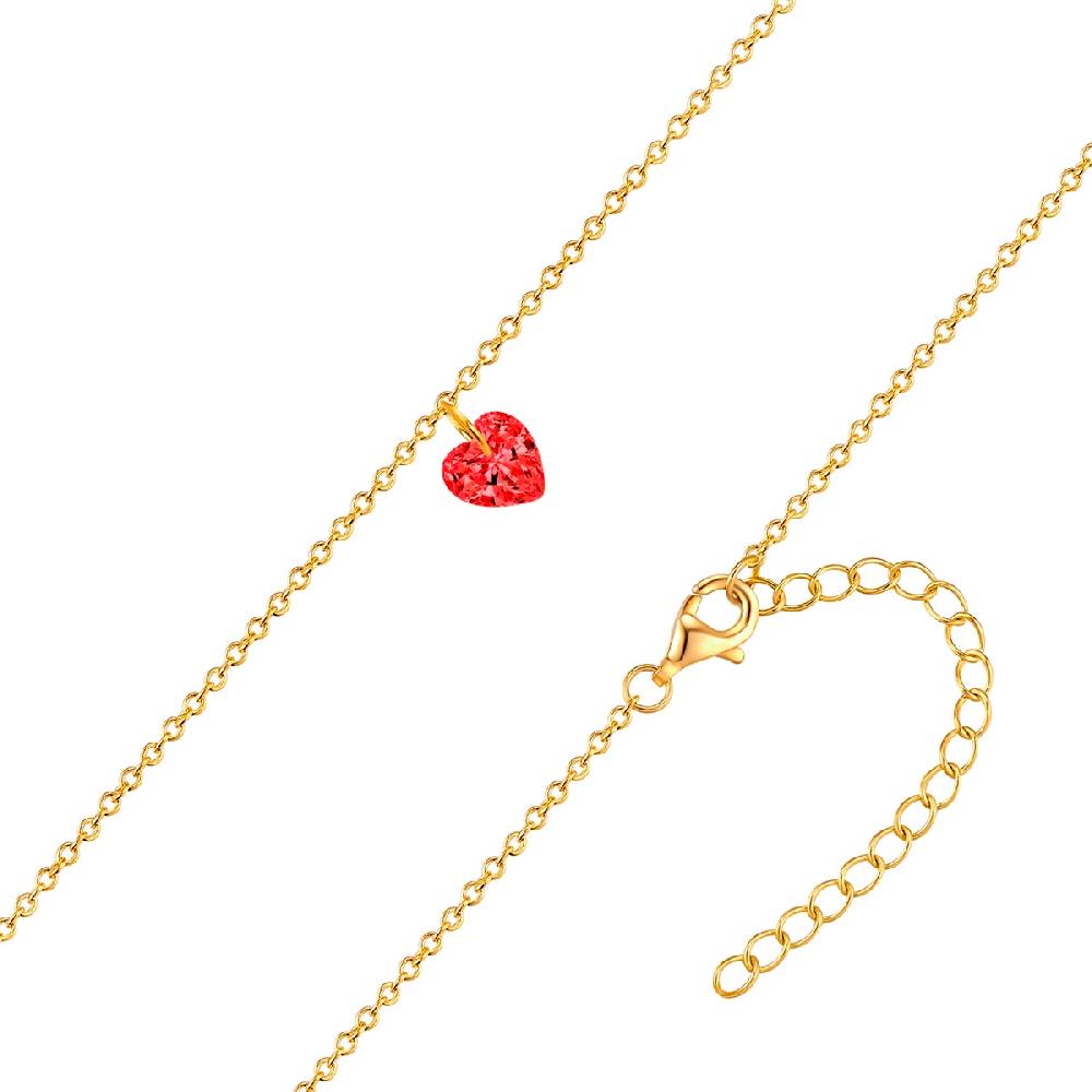 Rafaela Donata Kette Mit Anhänger Sterling Silber Gebgold Zirkonia Rot