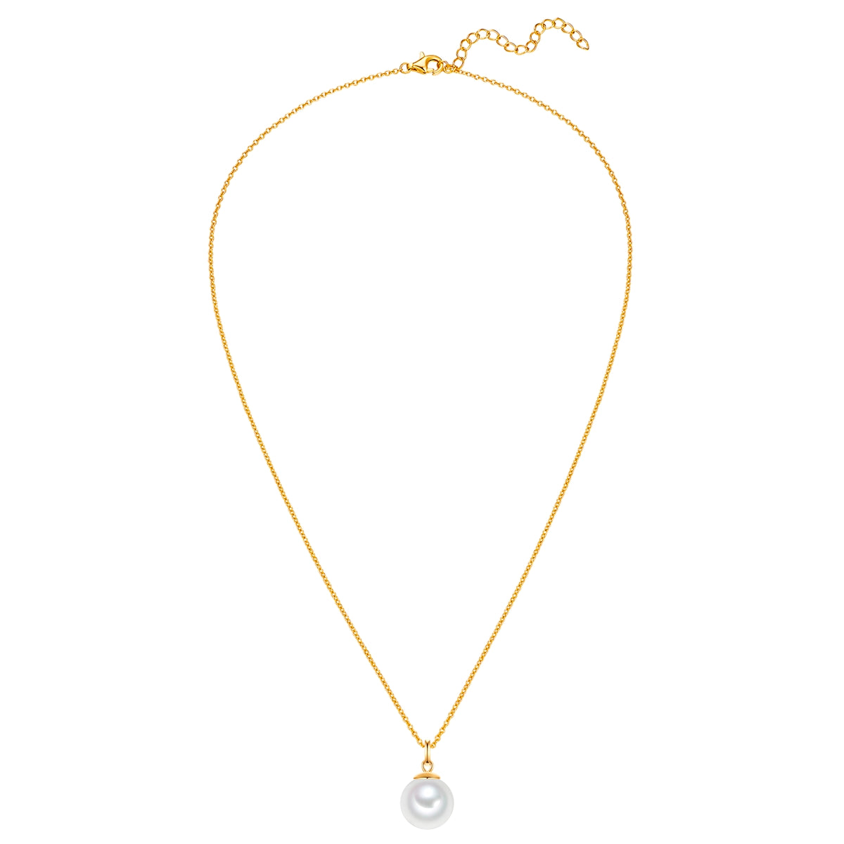 Rafaela Donata Kette Mit Anhänger Sterling Silber Gelbgold Muschelkernperle Weiß