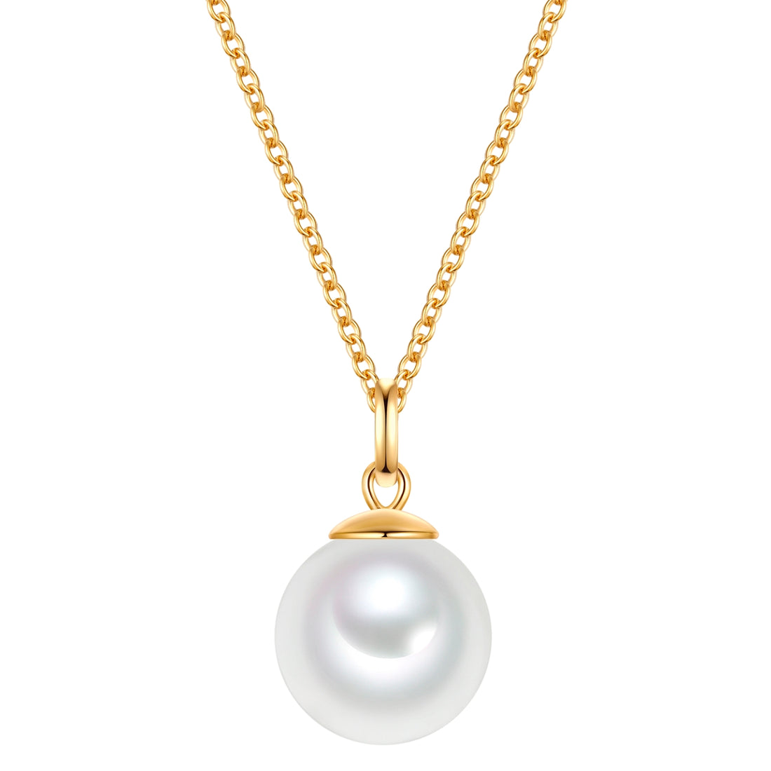 Rafaela Donata Kette mit Anhänger Sterling Silber gelbgold Muschelkernperle weiß