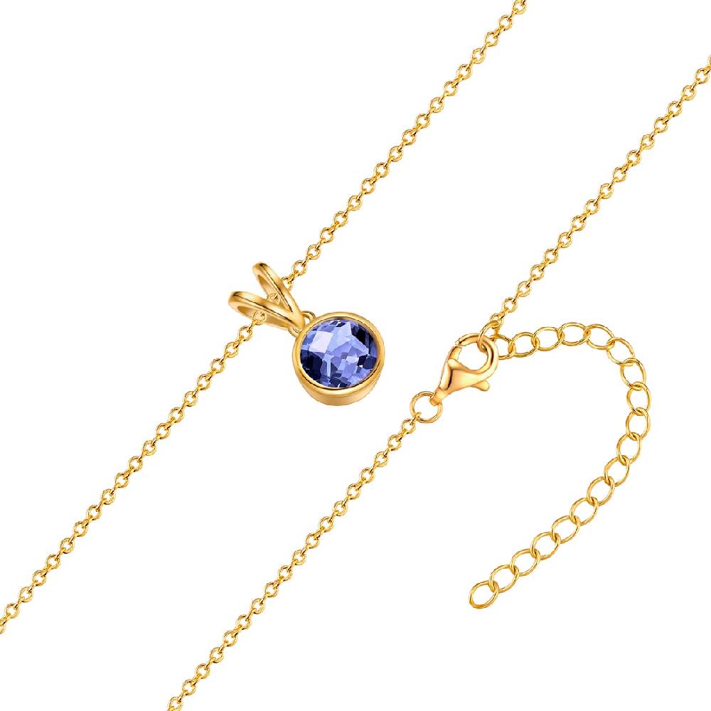 Rafaela Donata Kette Mit Anhänger Sterling Silber Gelbgold Tansanit Blau