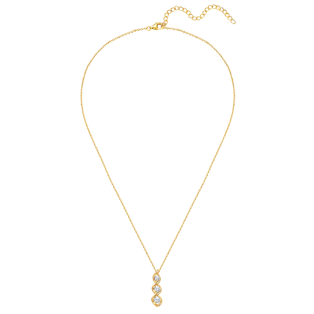 Rafaela Donata Kette Mit Anhänger Sterling Silber Gelbgold Zirkonia Weiß