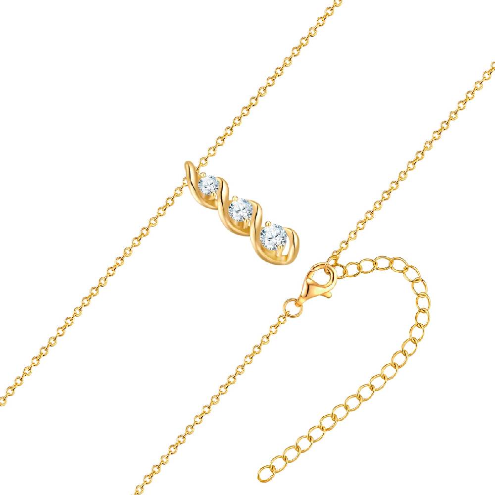 Rafaela Donata Kette Mit Anhänger Sterling Silber Gelbgold Zirkonia Weiß