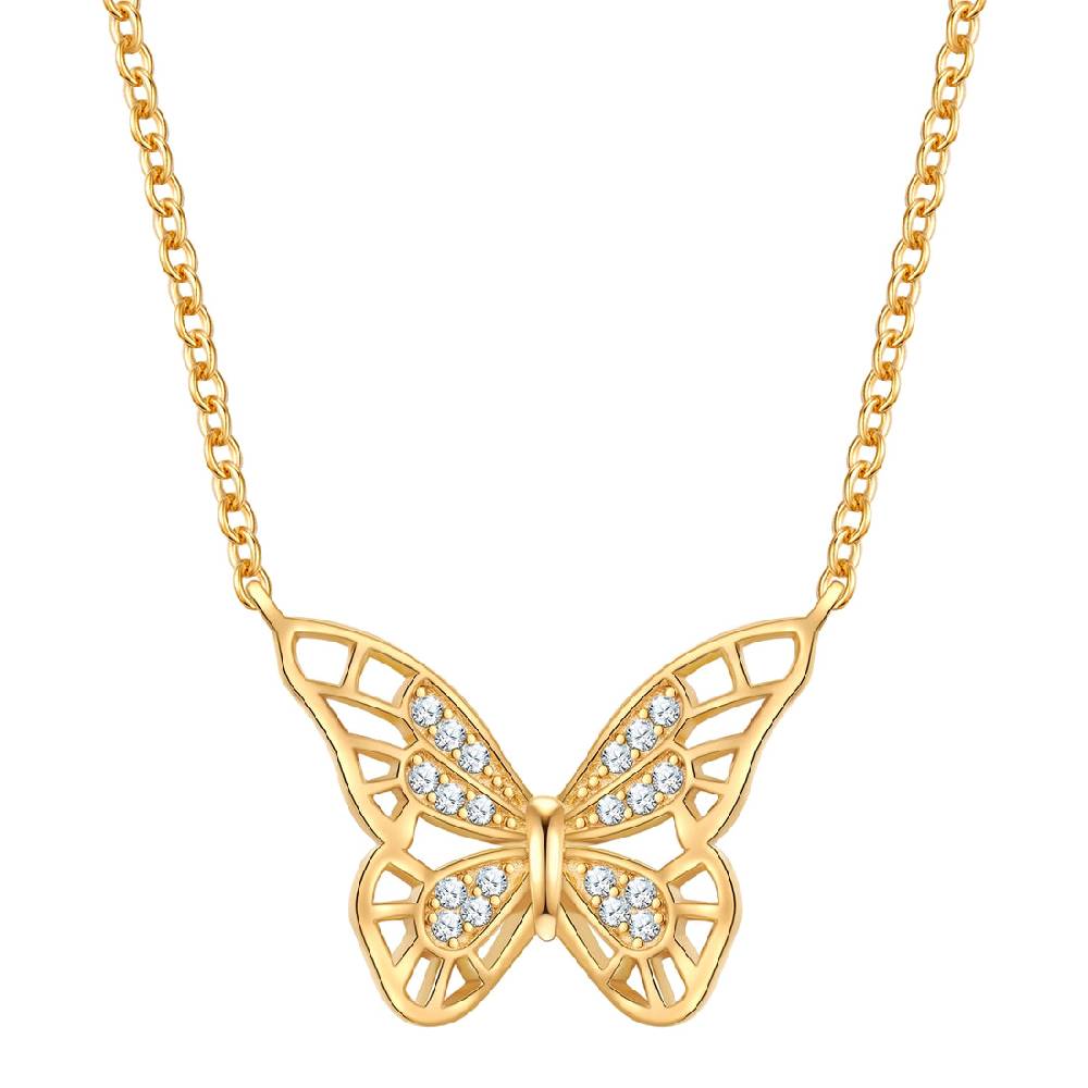 Rafaela Donata Kette mit Anhänger Sterling Silber gelbgold Zirkonia weiß