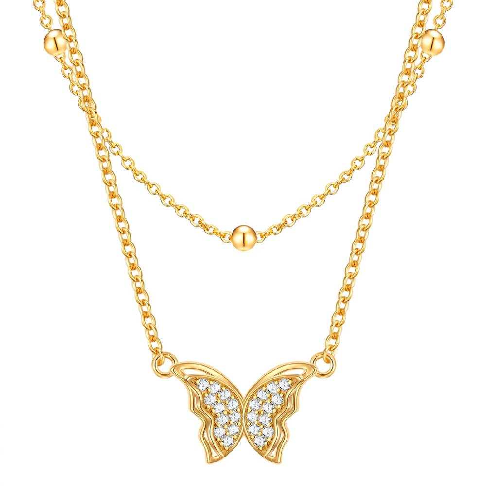 Rafaela Donata Kette mit Anhänger Sterling Silber gelbgold Zirkonia weiß