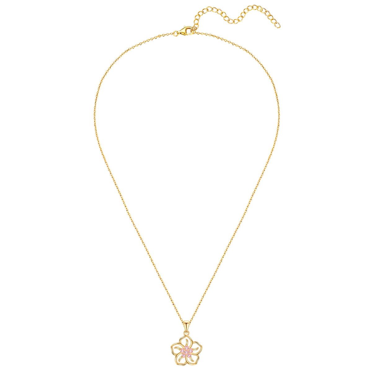 Rafaela Donata Kette Mit Anhänger Sterling Silber Gelbgold Zirkonia Rosa