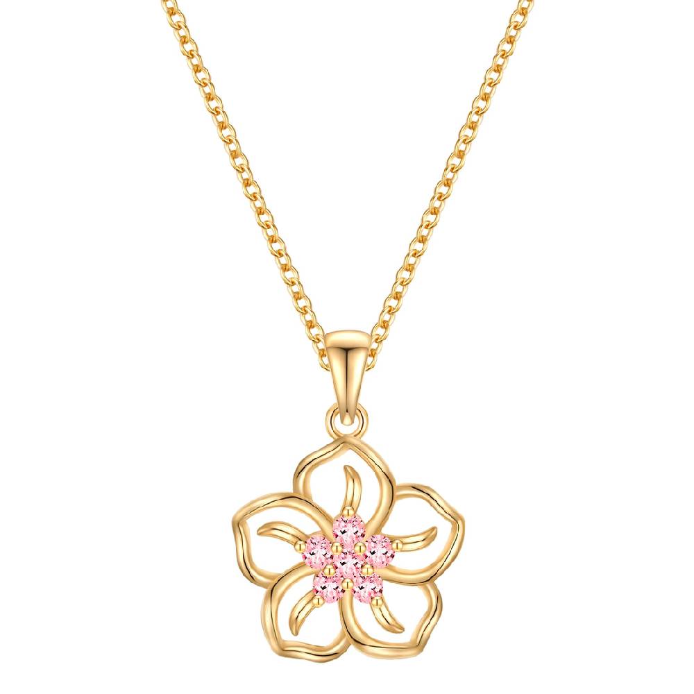 Rafaela Donata Kette mit Anhänger Sterling Silber gelbgold Zirkonia rosa