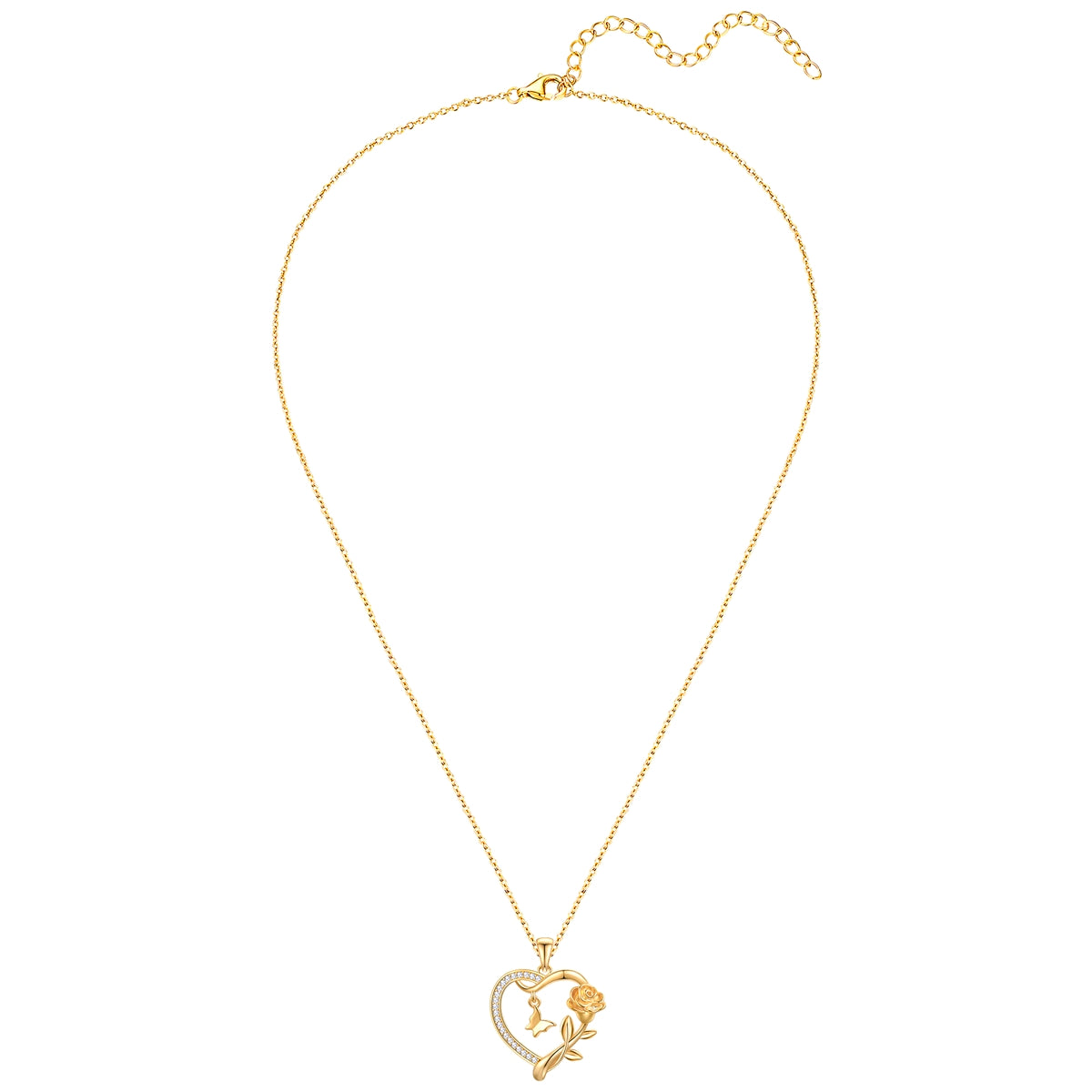 Rafaela Donata Kette Mit Anhänger Sterling Silber Gelbgold Zirkonia Weiß