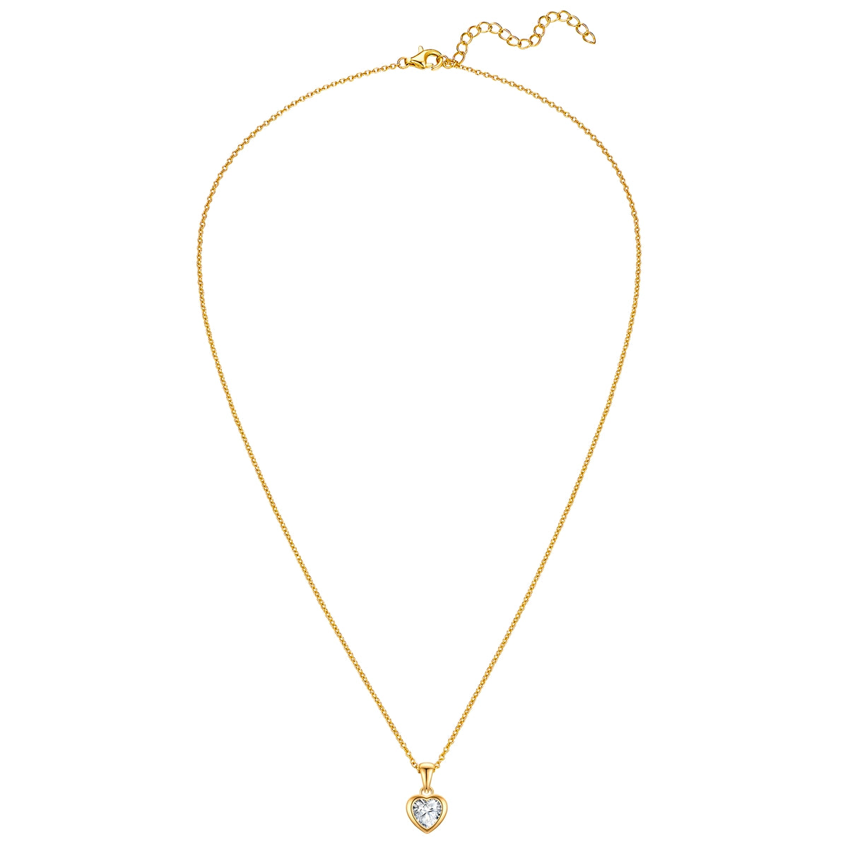 Rafaela Donata Kette Mit Anhänger Sterling Silber Gelbgold Zirkonia Weiß