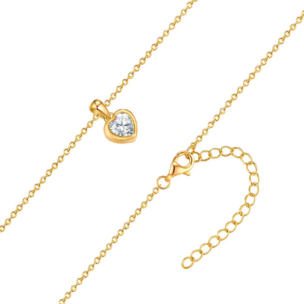 Rafaela Donata Kette Mit Anhänger Sterling Silber Gelbgold Zirkonia Weiß