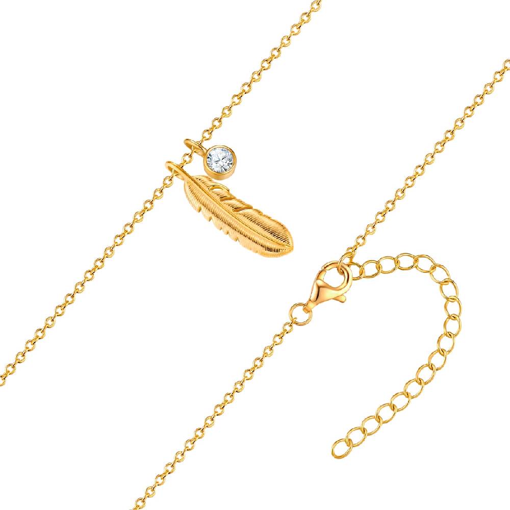 Rafaela Donata Kette Mit Anhänger Sterling Silber Gelbgold Zirkonia Weiß