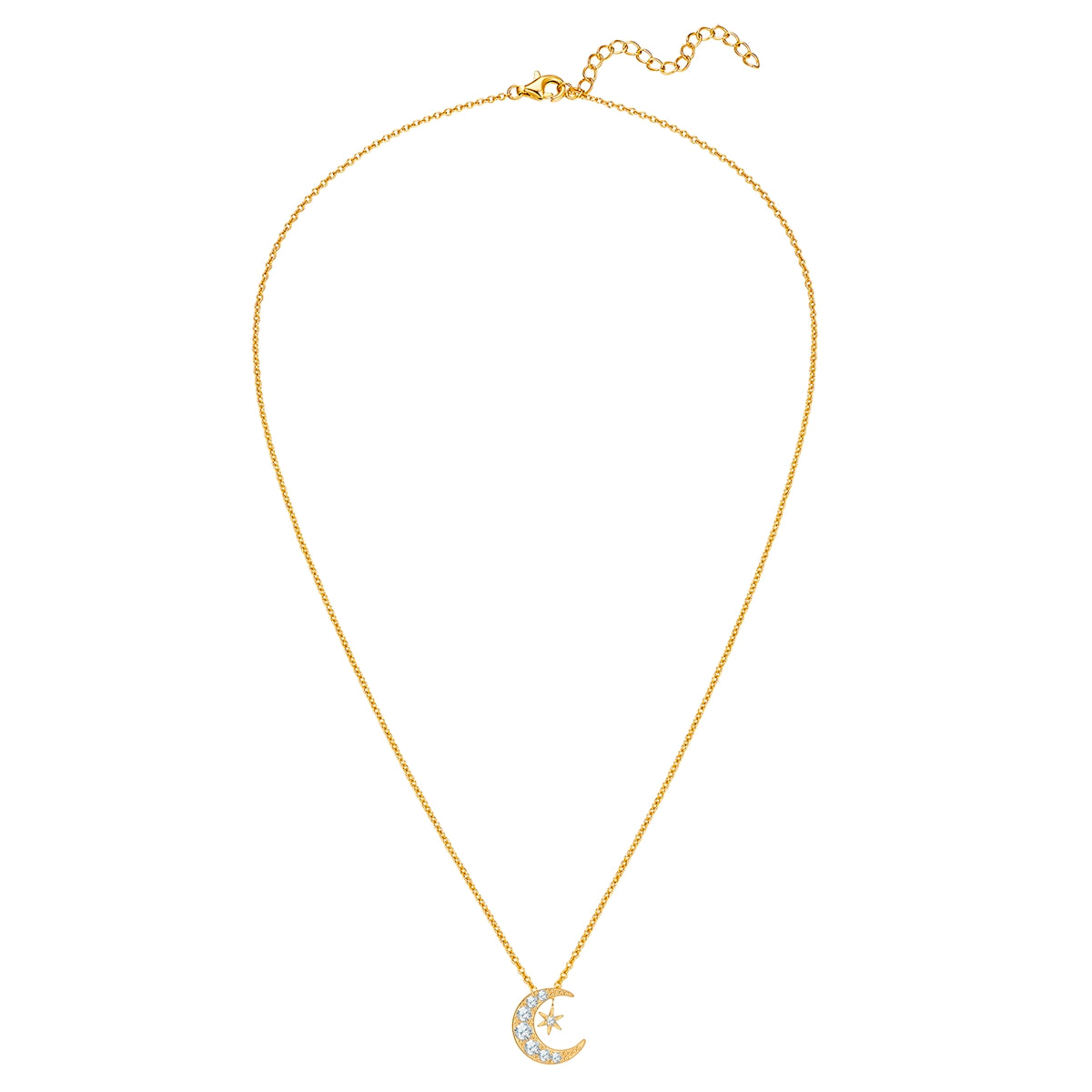 Rafaela Donata Kette Mit Anhänger Sterling Silber Gelbgold Zirkonia Weiß