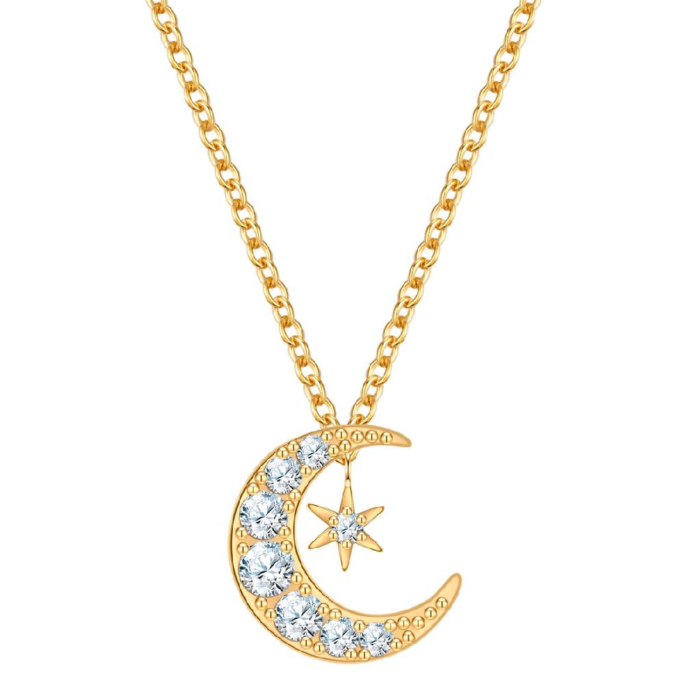 Rafaela Donata Kette mit Anhänger Sterling Silber gelbgold Zirkonia weiß