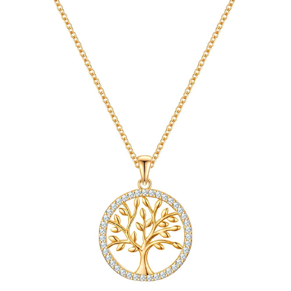 Rafaela Donata Kette mit Anhänger Sterling Silber gelbgold Zirkonia weiß